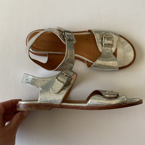 Ariana Bohling Yara silver women’s Sandals Sz 41 VGUC - Picture 2 of 6